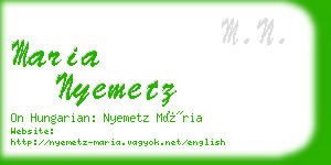 maria nyemetz business card